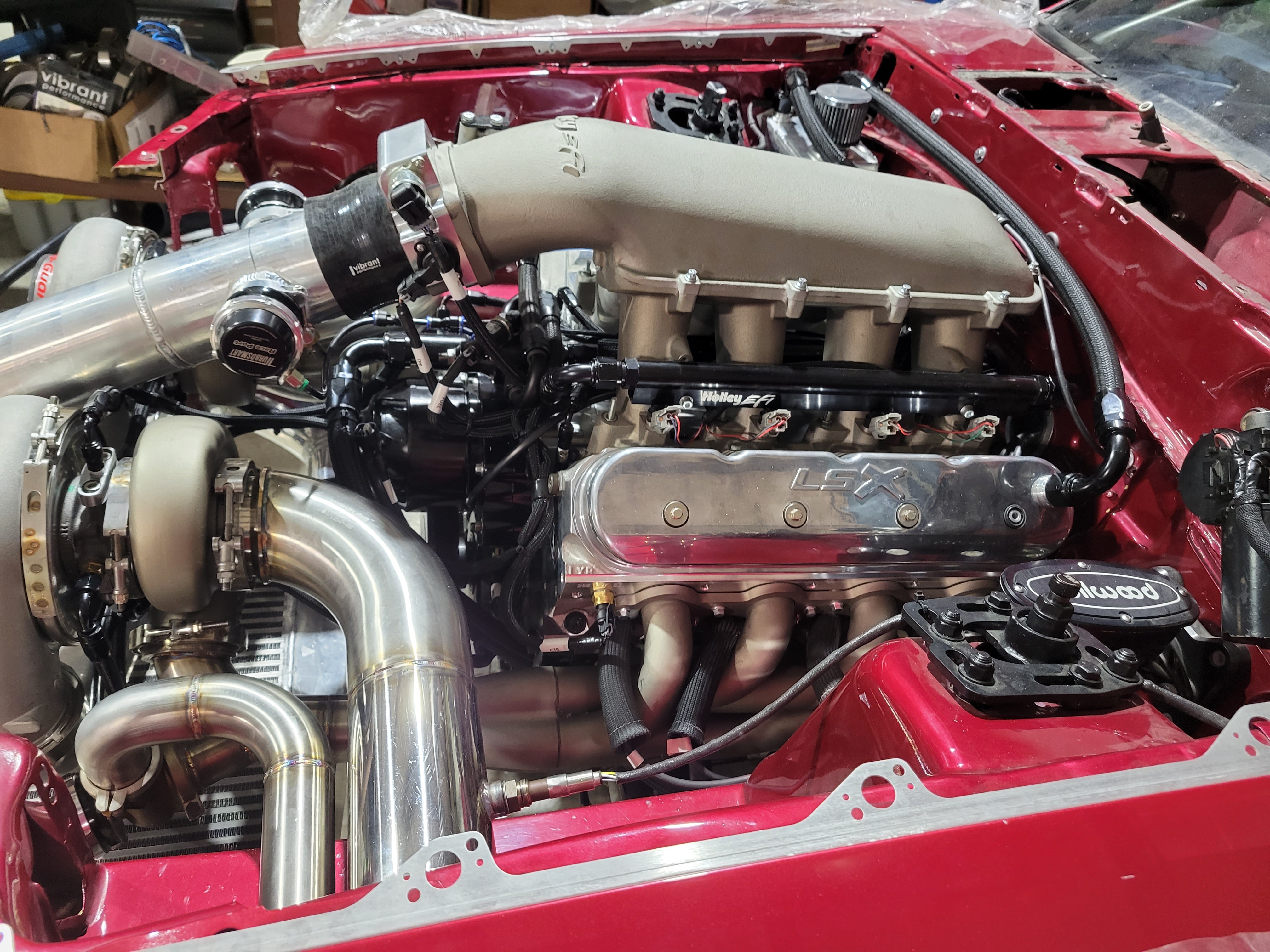 Holley EFI LS swap installation engine bay