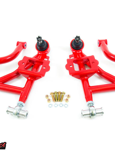 1993-2002 GM F-Body Front A-Arm Kit, Adjustable Lower, Budget Drag (Chrome Moly)