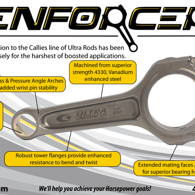 Callies Ultra Enforcer I-Beam Connecting Rod 6.125" Long (Bolt Upgrade)