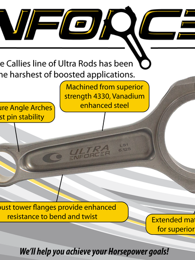 Callies Ultra Enforcer I-Beam Connecting Rod 6.125" Long (Bolt Upgrade)